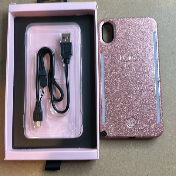 LuMee duo INSTAFAME Lighted Sparkly Case iPhone Xs Max - Picture 5 of 6